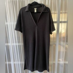 Gray Collared Shirt Dress